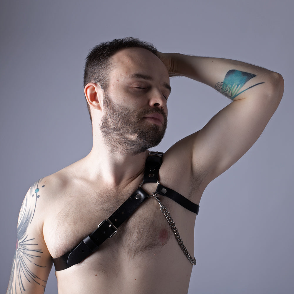 Портупея мужская кожаная  на одно плечо 
