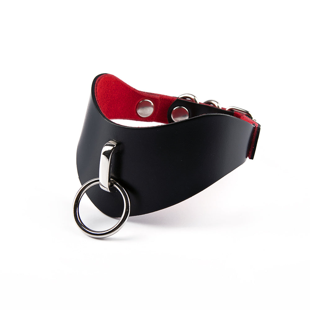 Шкіряний фігурний чокер з кільцем 