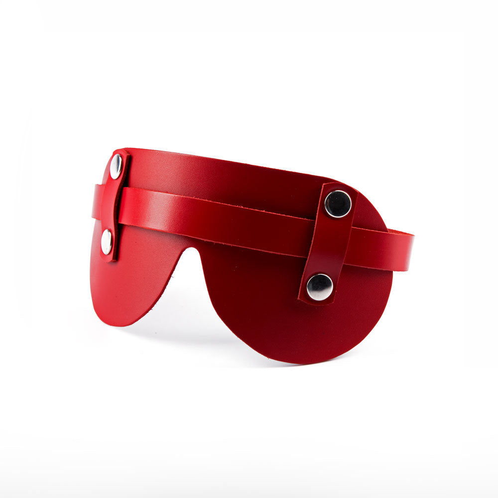 Шкіряна БДСМ маска на очі червона 