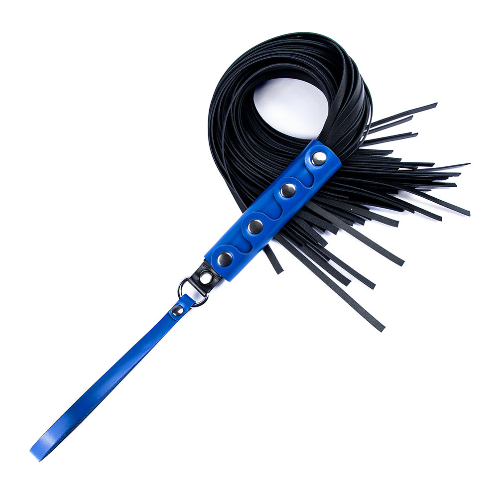 Шкіряний флогер для БДСМ синій